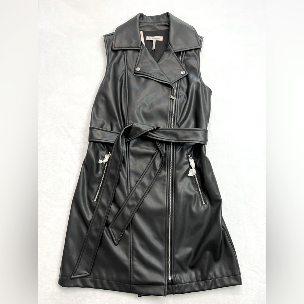BCBG Faux Leather Little Black Dress